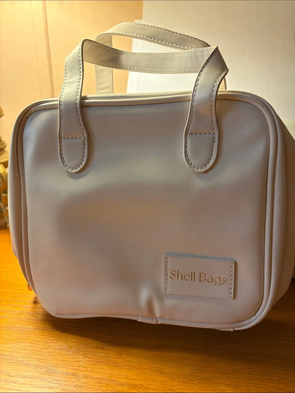 White Cosmetic Travel Bag with Dual Handles